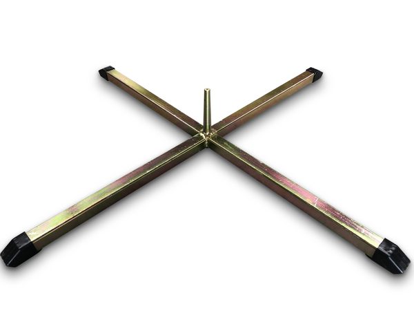 Metalen kruisvoet displaystandaard met pen in het midden