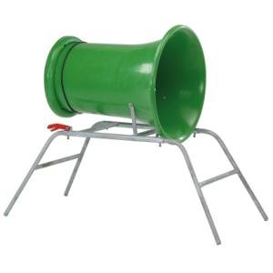 Groene inpaktrechter op een metalen onderstel